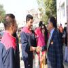 Vice Chancellor Sir greeting Mr. Abhishek Bachchan ( Team Pink Panthers )