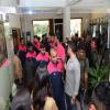 Team Pink Panther proceeding towards the back lawns of the University